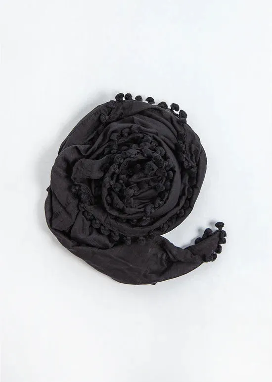 DUPATTA PLAIN SHAWL - BLACK