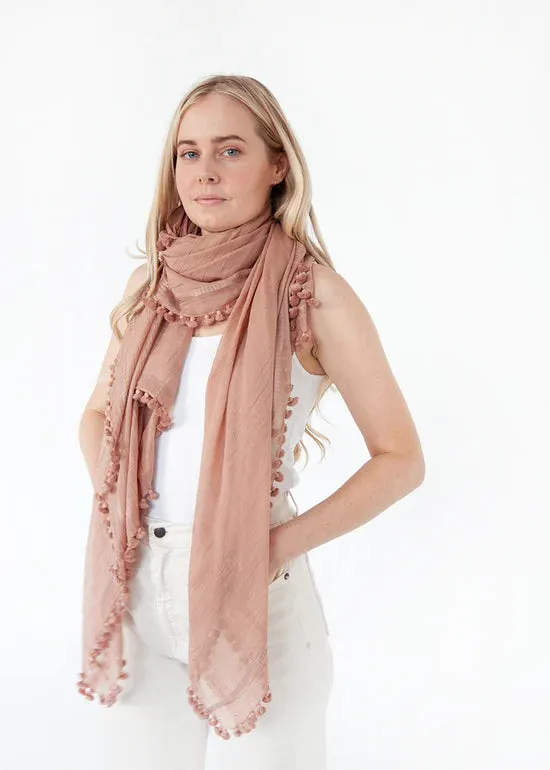 DUPATTA PLAIN SHAWL - NUT