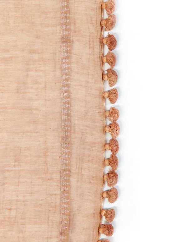 DUPATTA PLAIN SHAWL - NUT