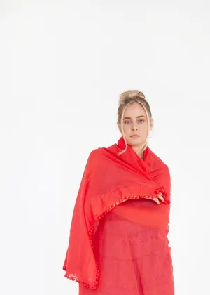 Dupatta Plain Shawl, Poppy