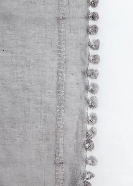 DUPATTA PLAIN SHAWL - SILVER