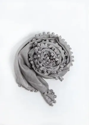 DUPATTA PLAIN SHAWL - SILVER