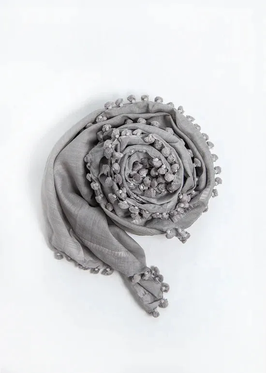 DUPATTA PLAIN SHAWL - SILVER