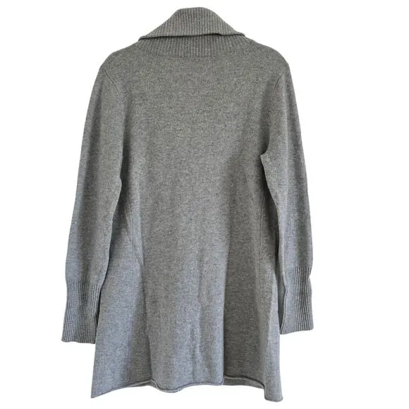 Eileen Fisher Wool Cashmere Soft Cardigan Sweater Shawl Collar Gray Sizes L/P