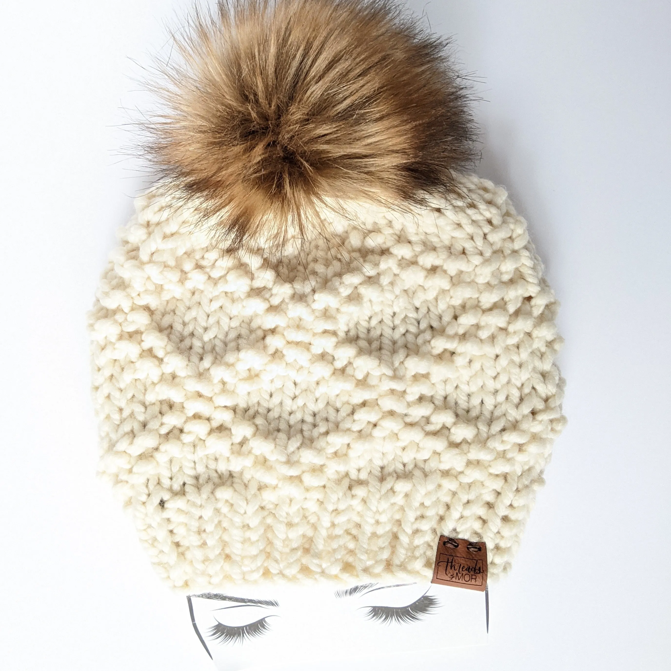Etta Cream Knit Beanie Hat