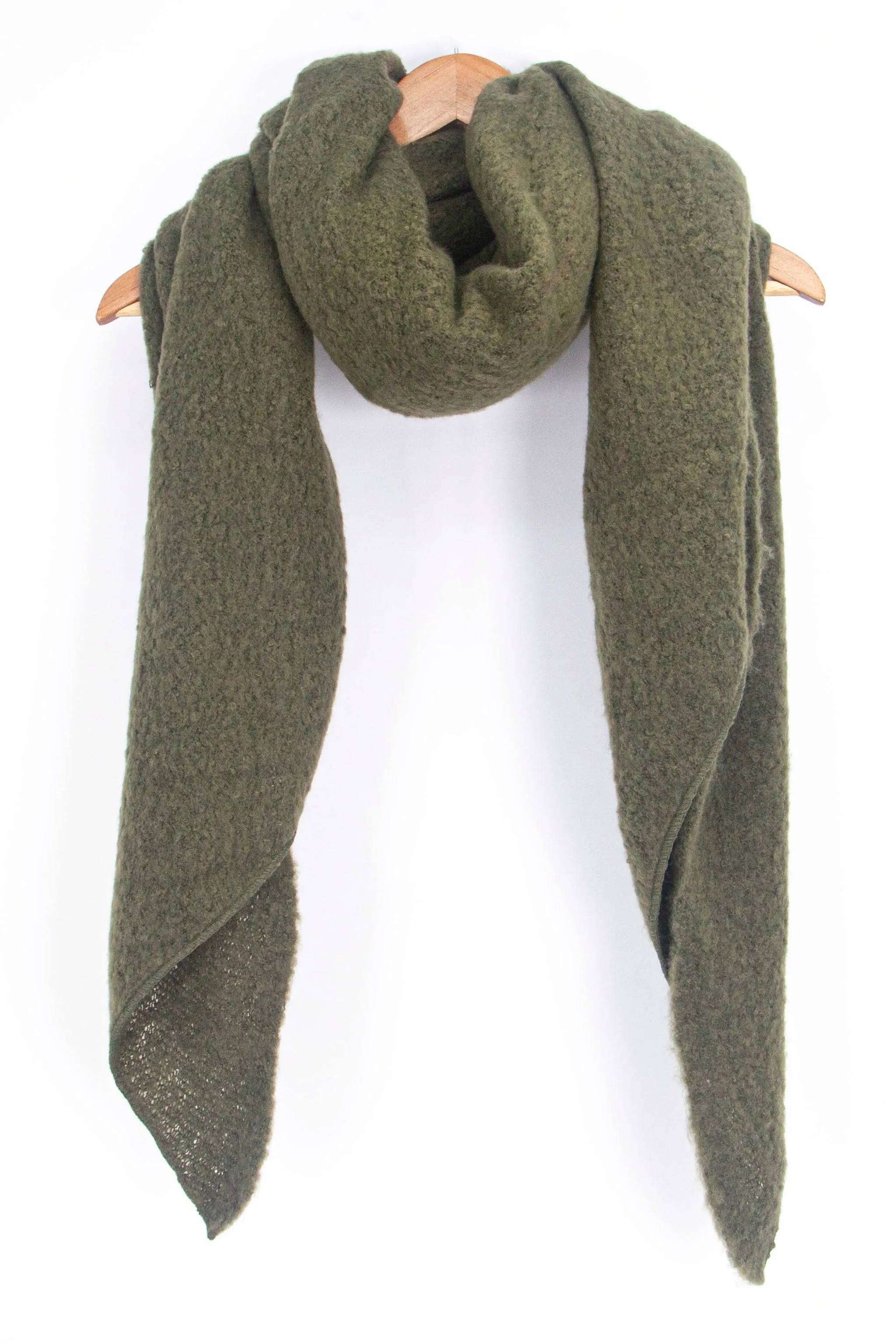 Evie Heavyweight Asymmetric Scarf - Khaki