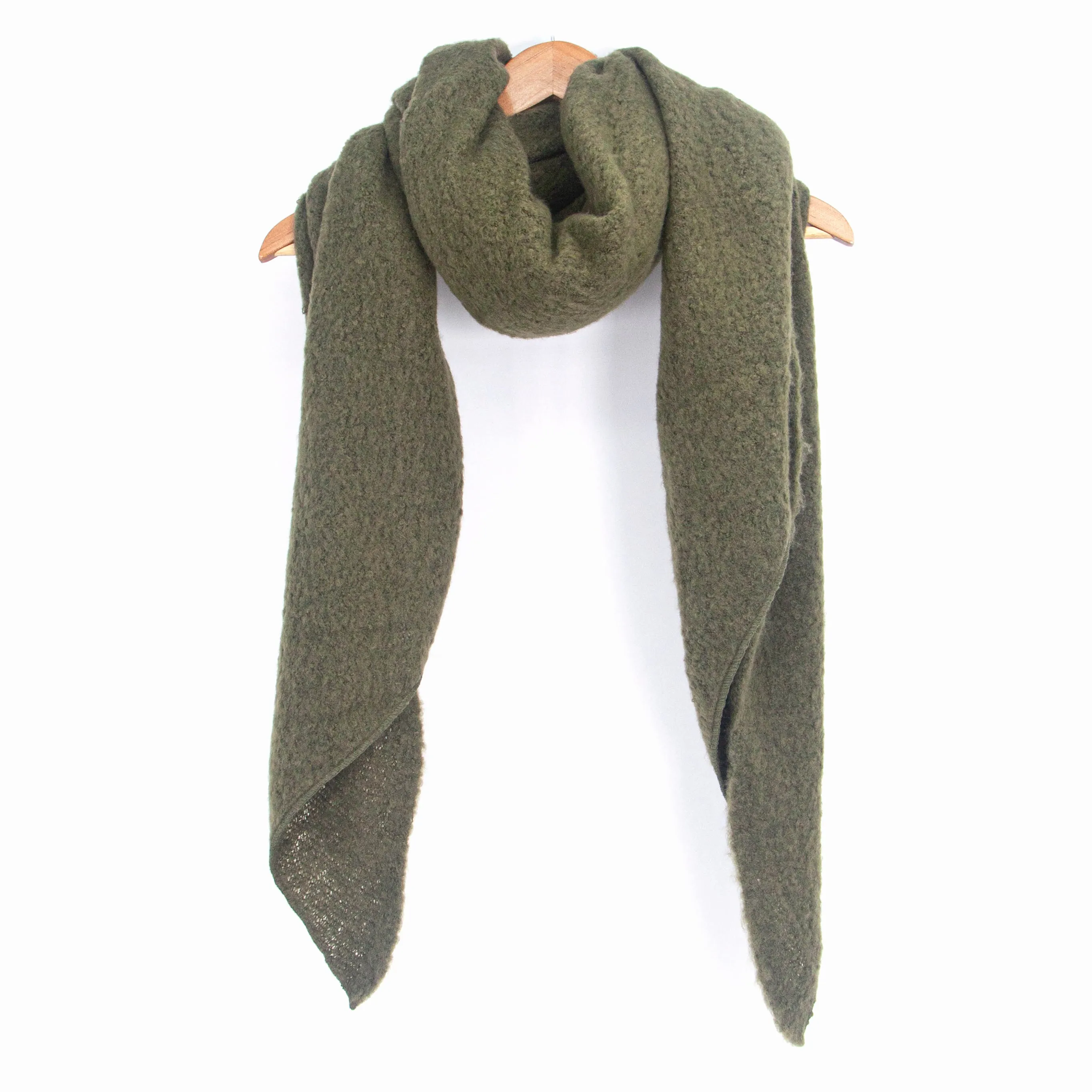 Evie Heavyweight Asymmetric Scarf - Khaki