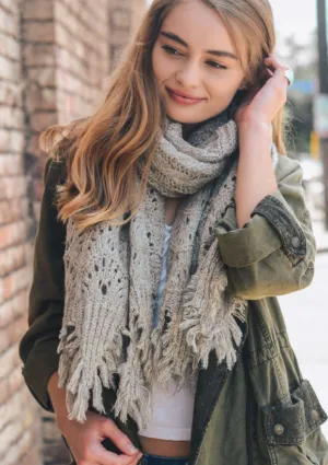 Feather Ivory Knit Scarf