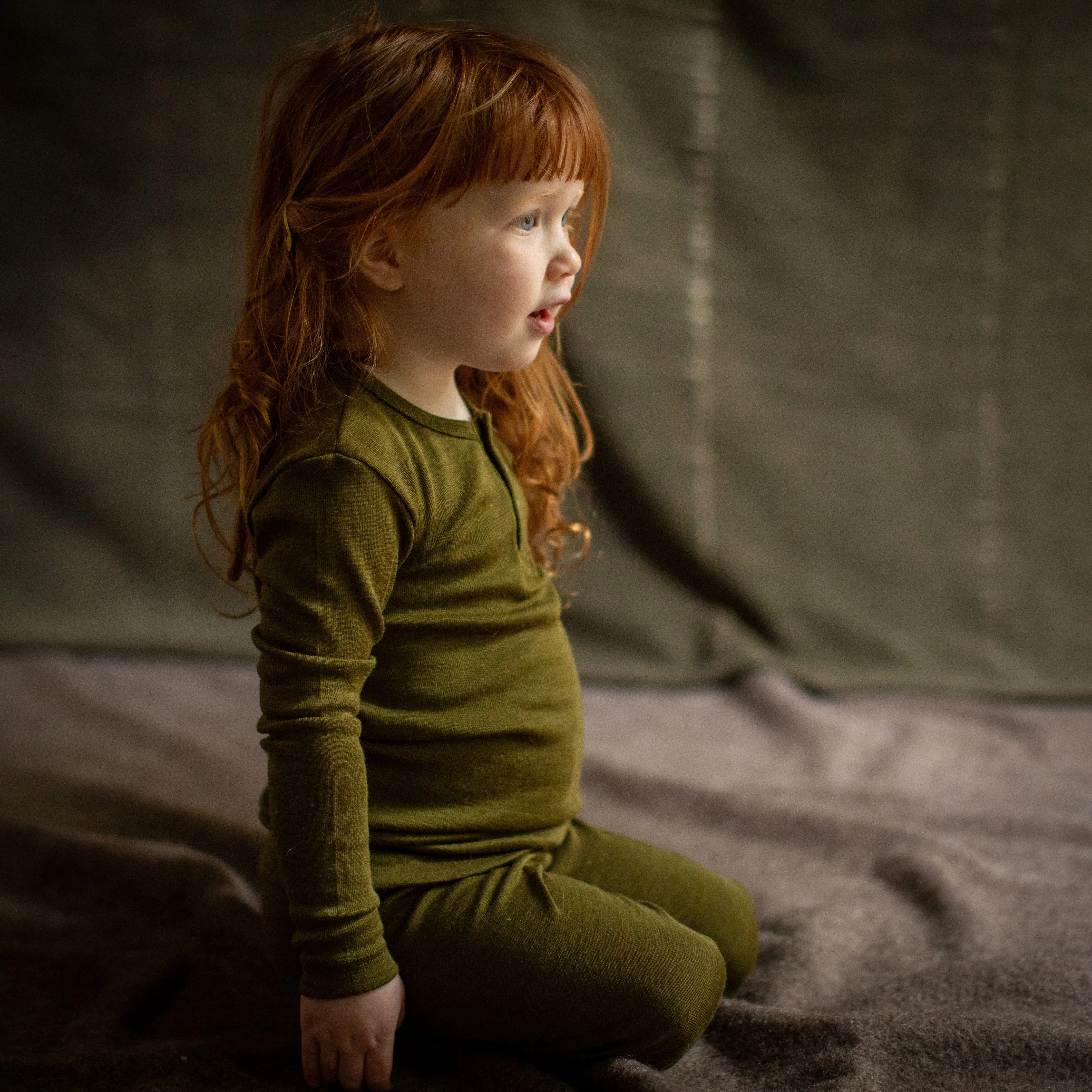 Finch Leggings - Merino Wool & Silk - Seaweed