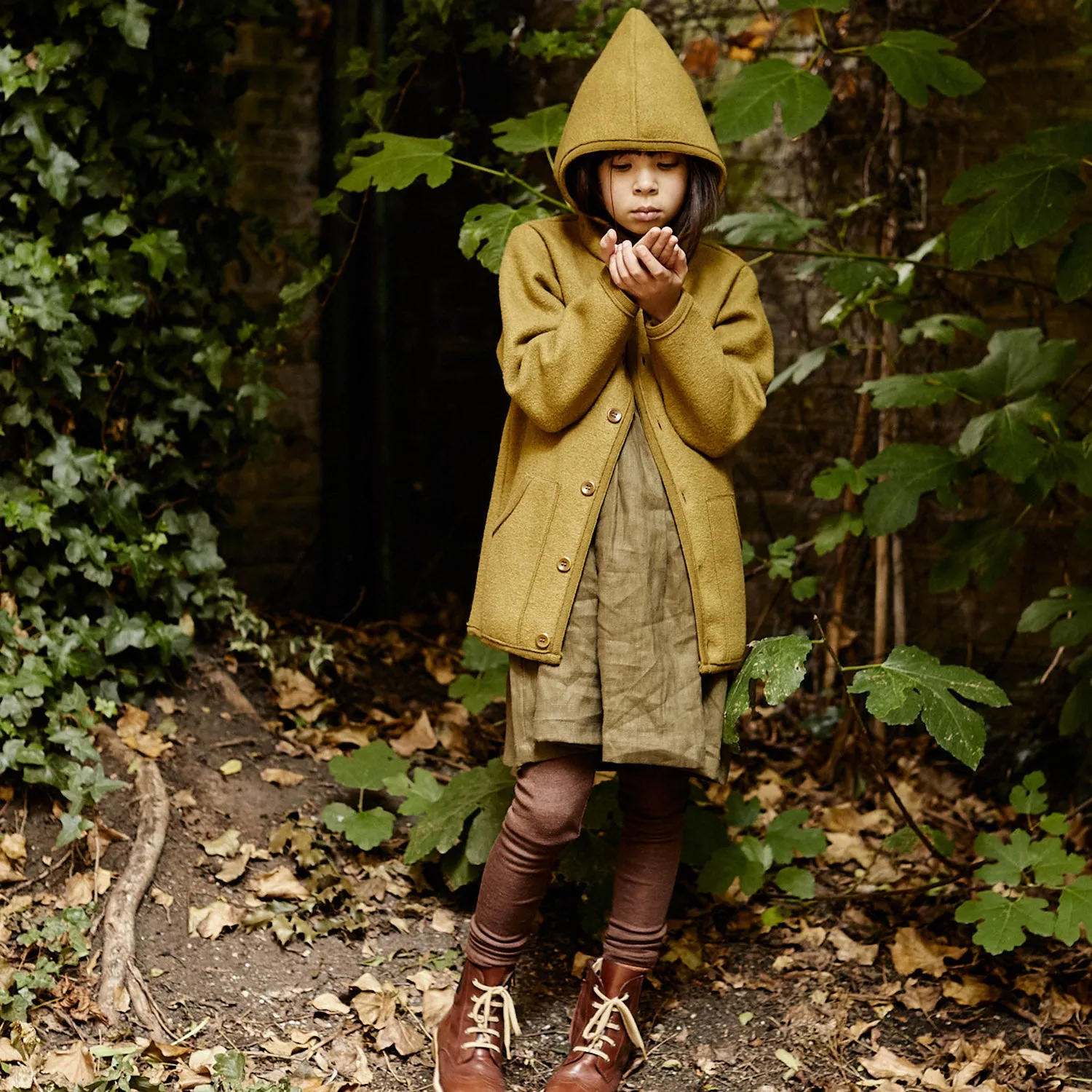 Finch Leggings - Merino Wool & Silk - Squirrel
