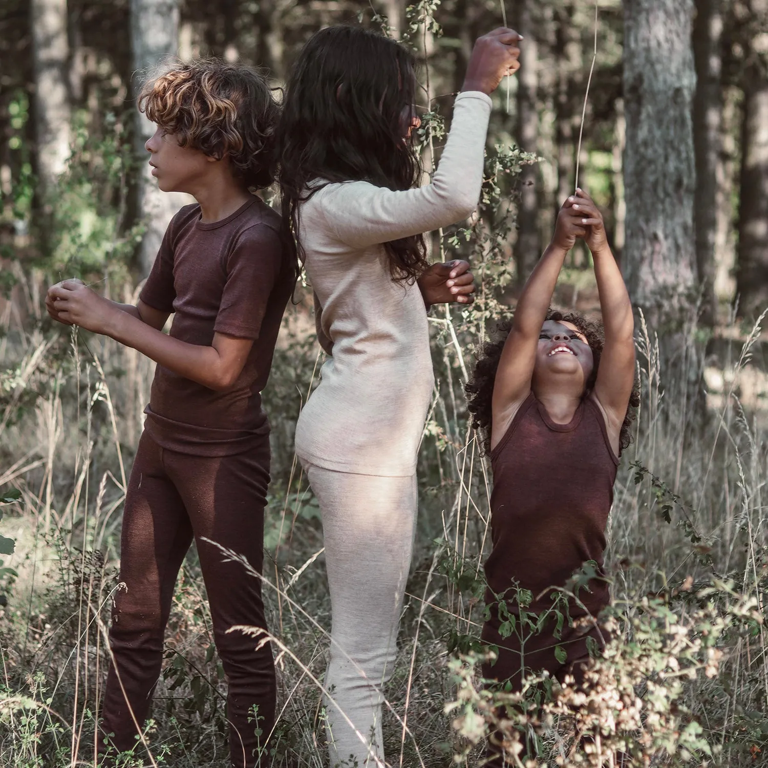 Finch Leggings - Merino Wool & Silk - Squirrel