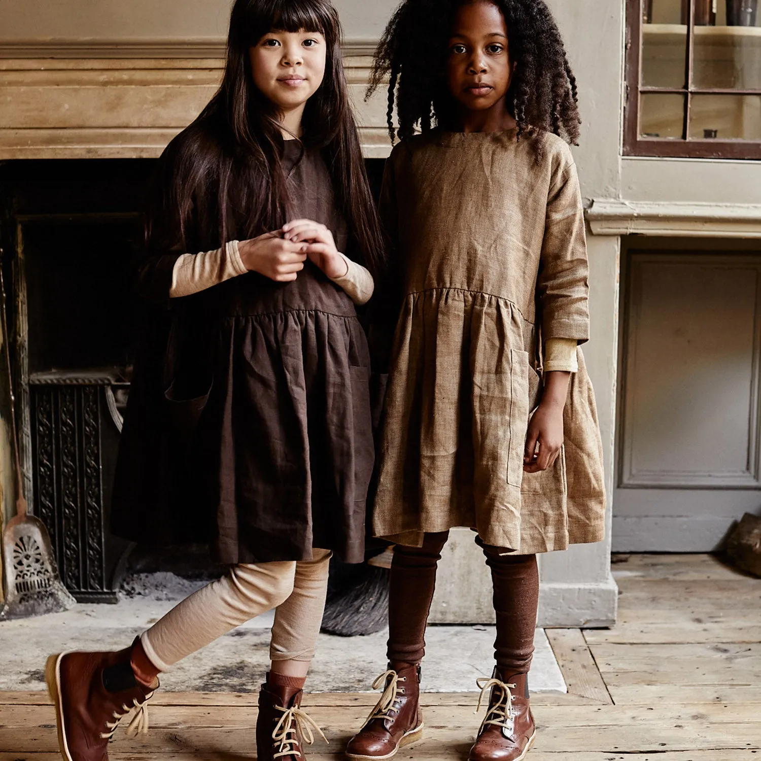 Finch Leggings - Merino Wool & Silk - Squirrel