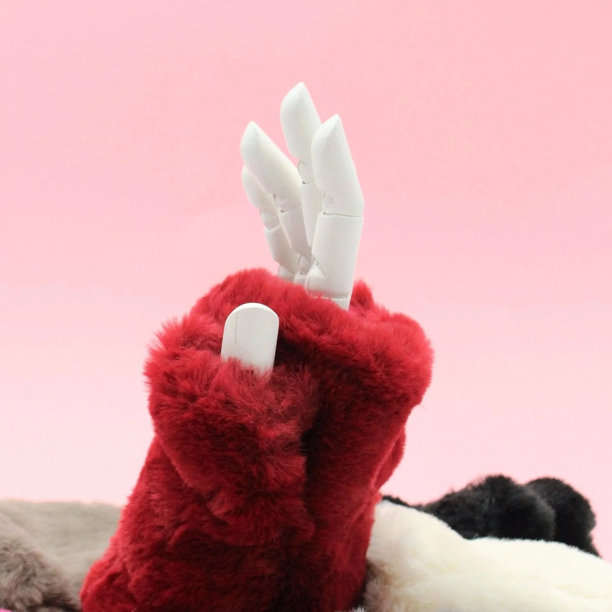 Fingerless mittens in Faux fur