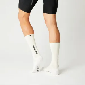 Fingerscrossed Light Merino Silk Socks - Creme/White