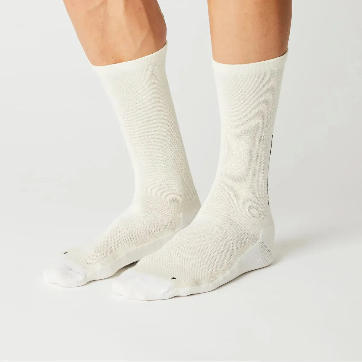 Fingerscrossed Light Merino Silk Socks - Creme/White