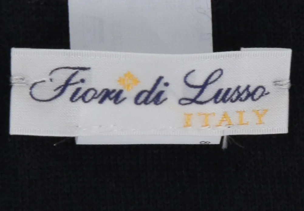 Fiori Di Lusso Dark Blue Cashmere Blend Scarf