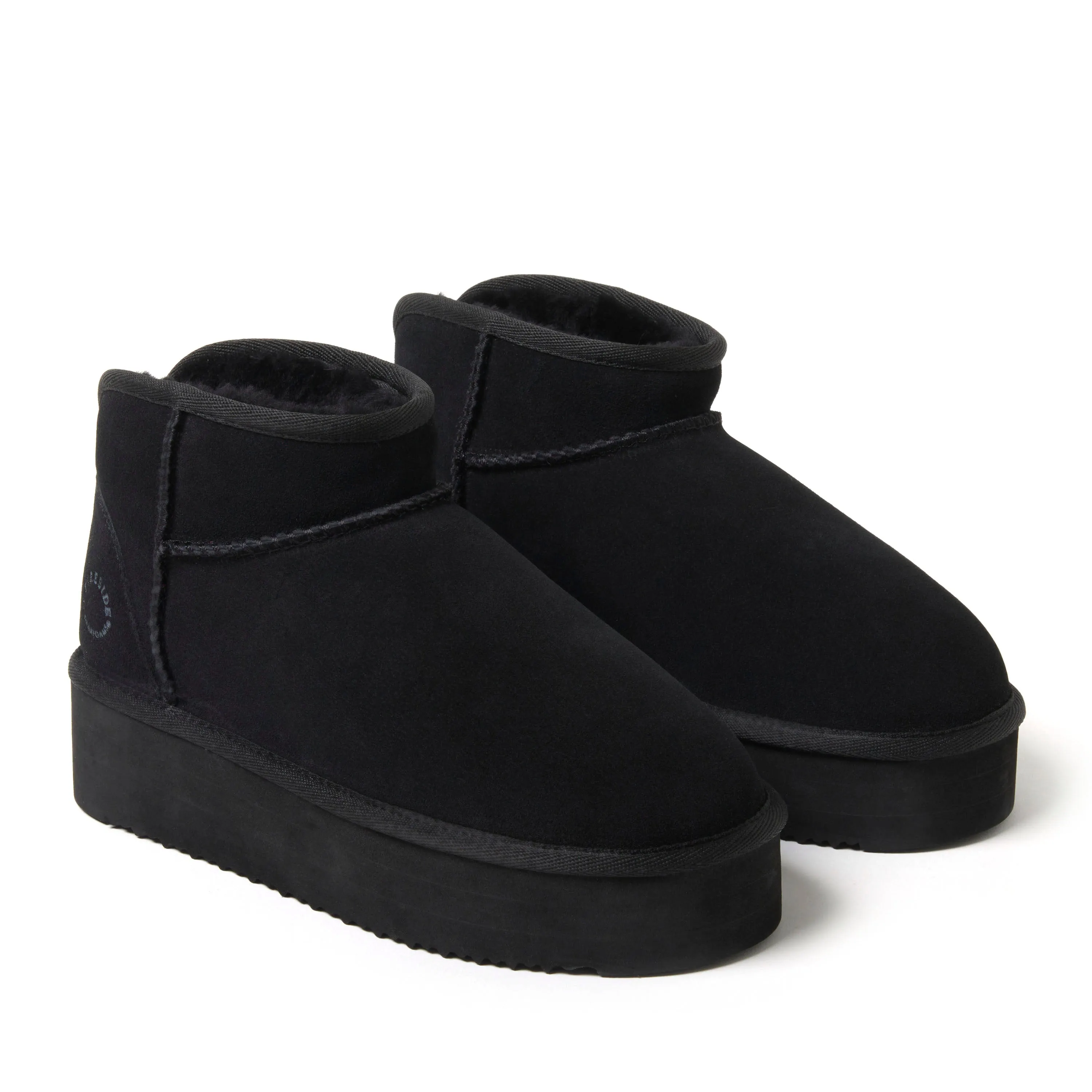 Fireside by Dearfoams Women's Kingston Genuine Shearling Platform Bootie