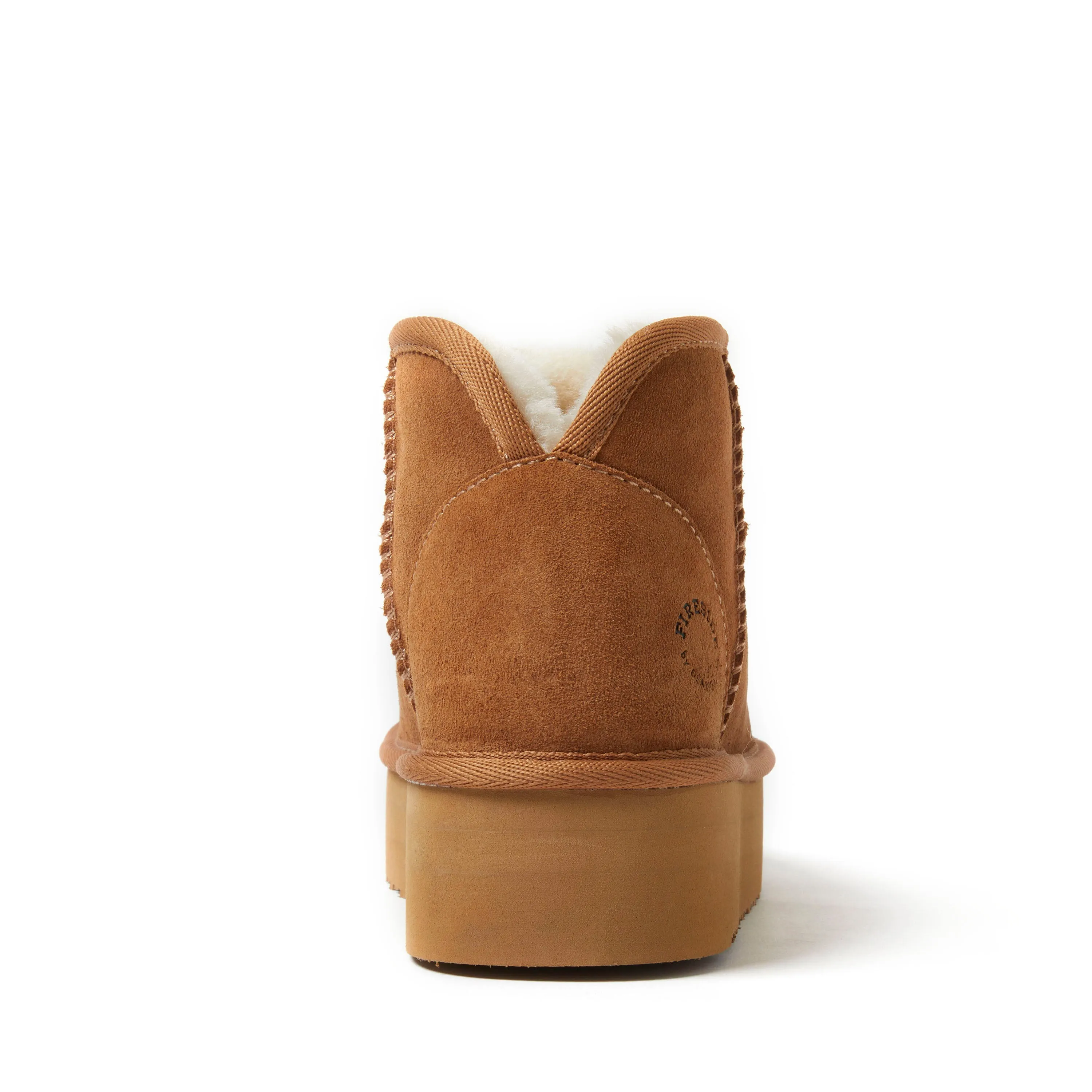 Fireside by Dearfoams Women's Kingston Genuine Shearling Platform Bootie