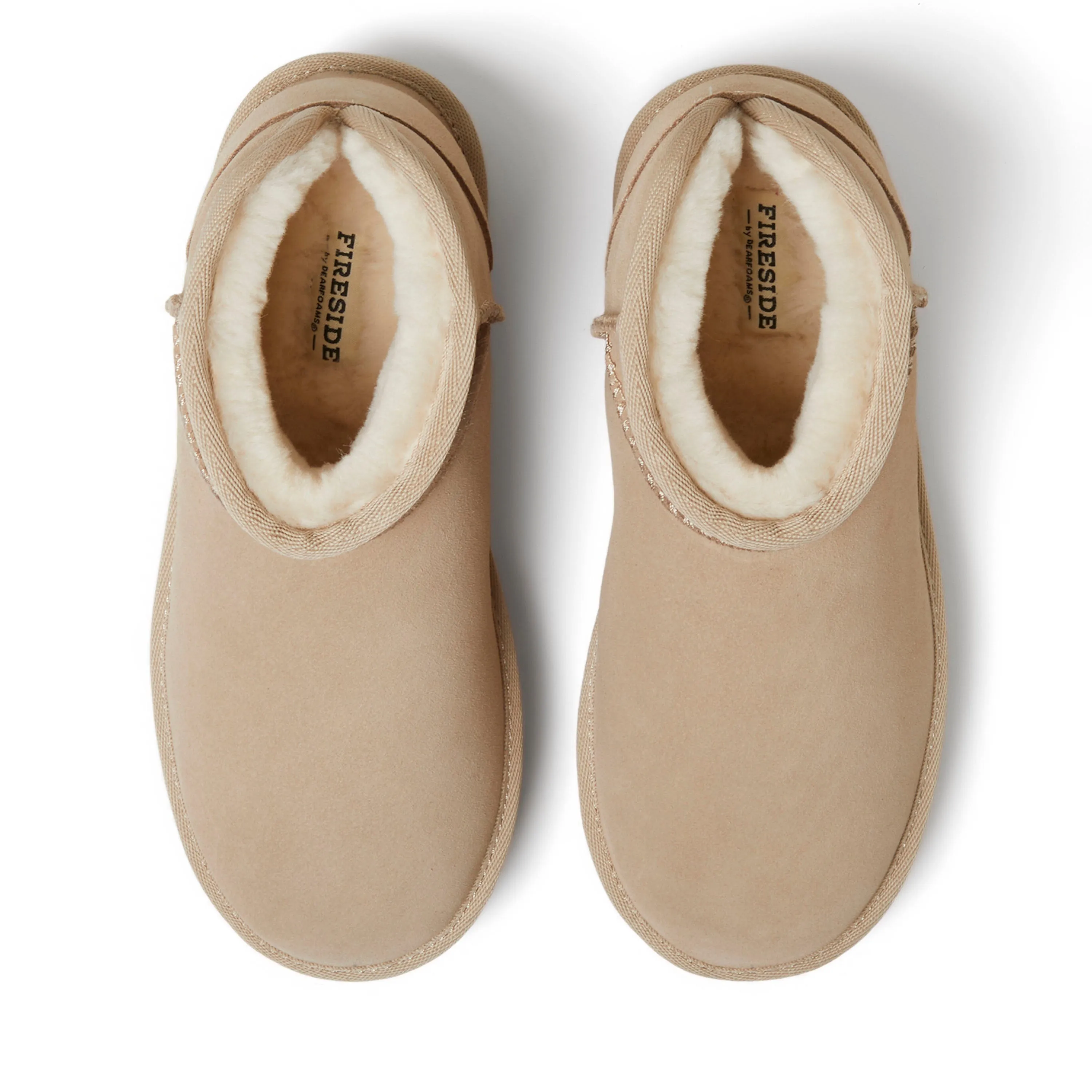 Fireside by Dearfoams Women's Kingston Genuine Shearling Platform Bootie