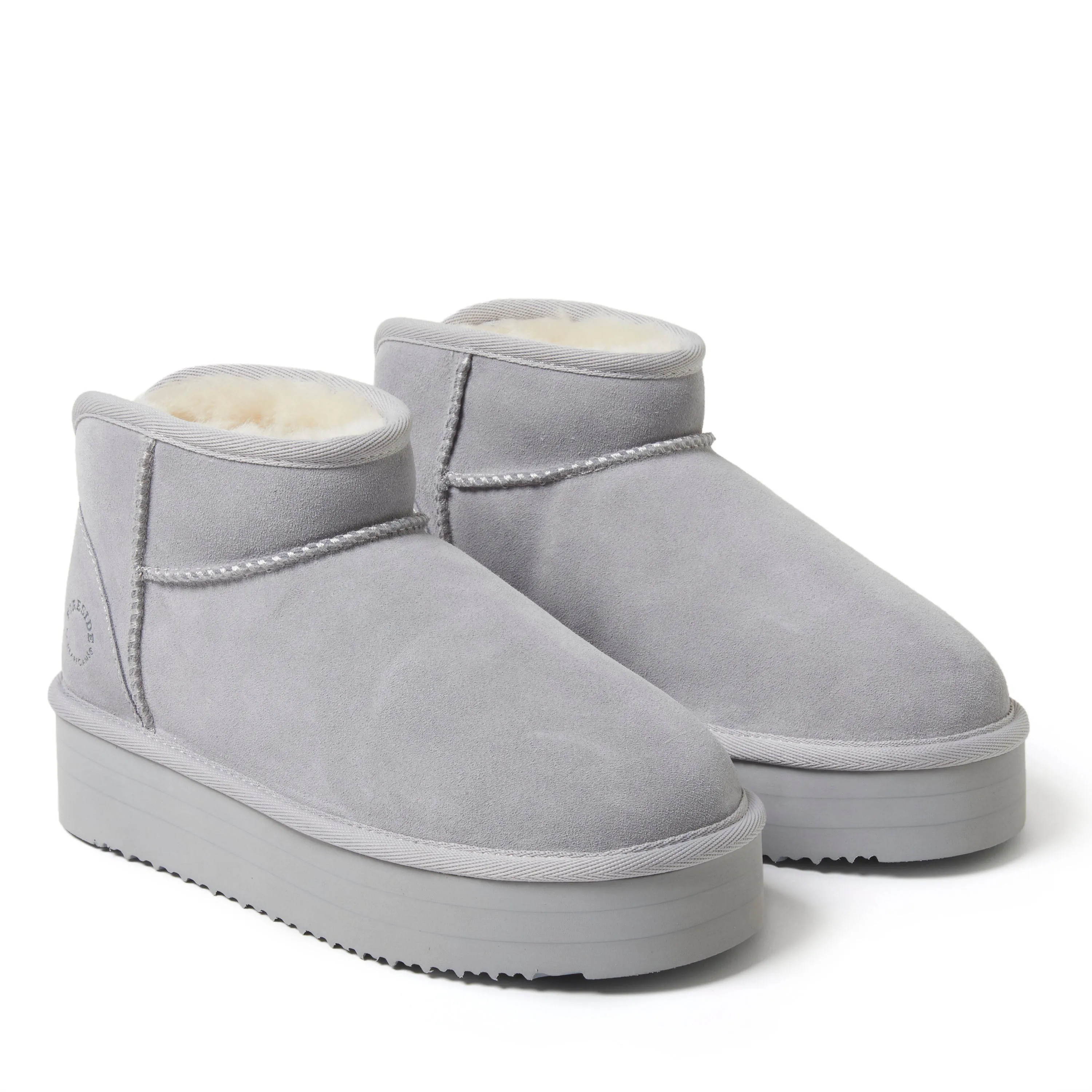 Fireside by Dearfoams Women's Kingston Genuine Shearling Platform Bootie