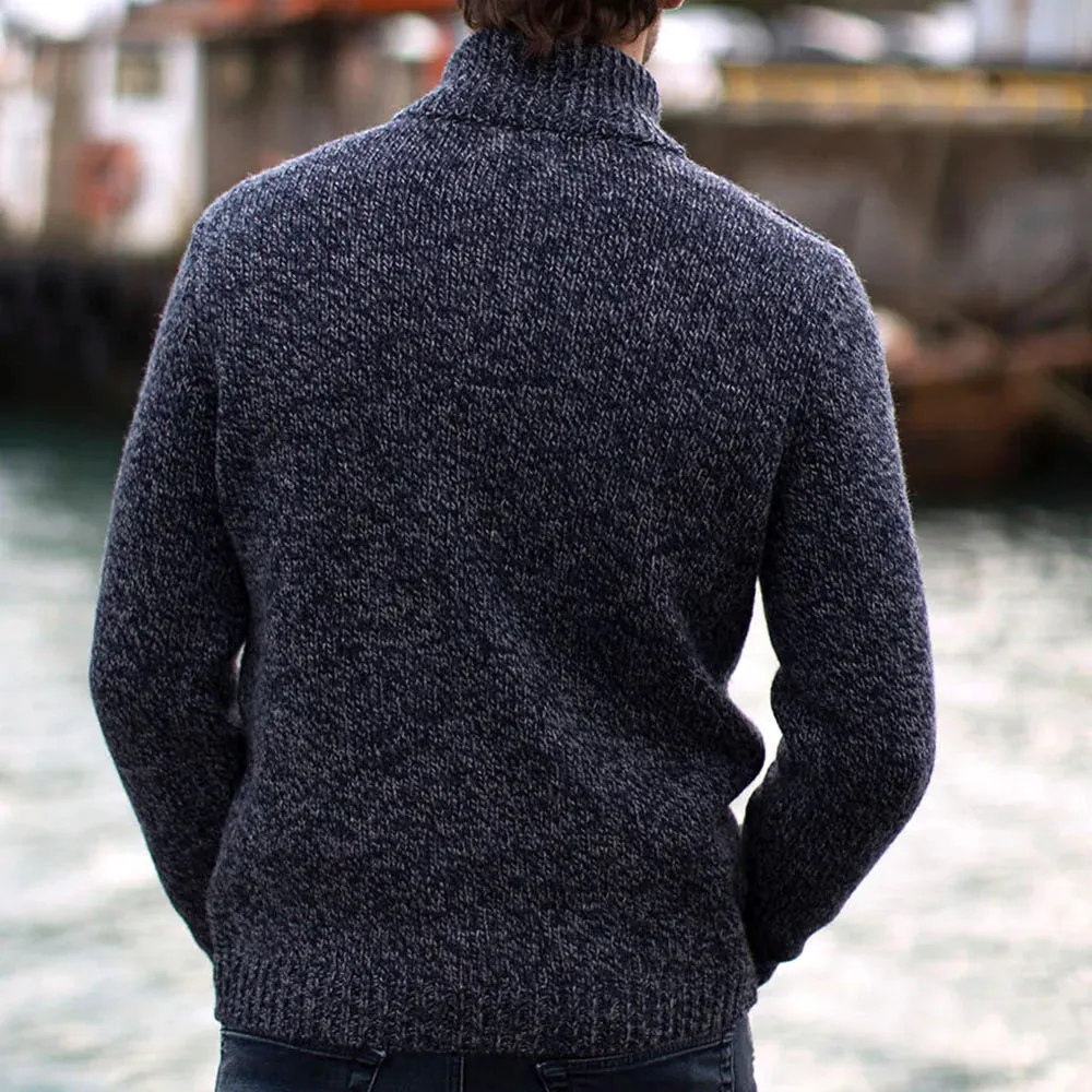 Fisherman Out of Ireland Short Zip Merino & Cashmere Sweater