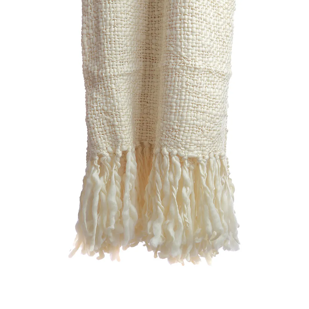 Flame Natural Wool Throw Blanket
