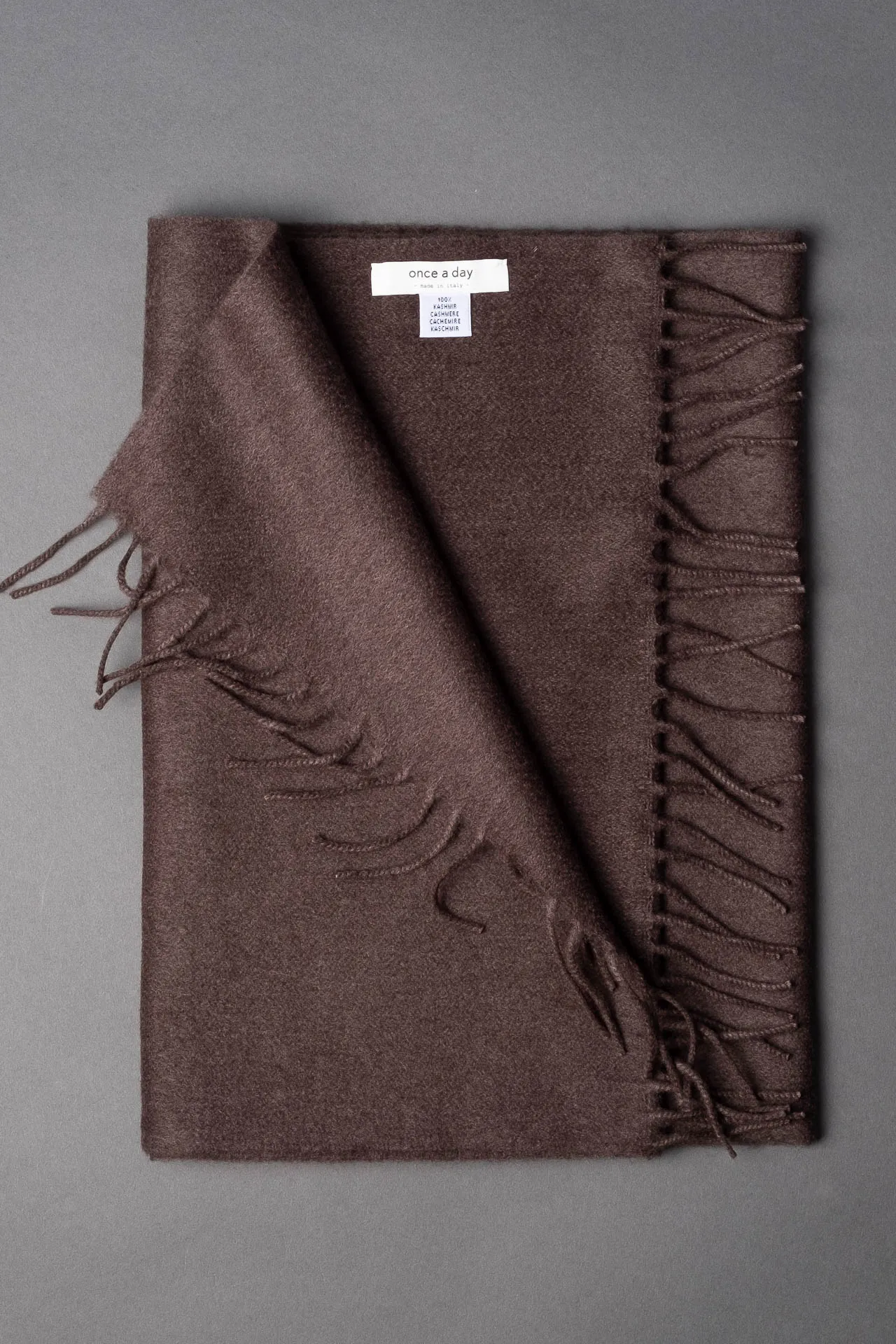 Flannel Cashmere Scarf - Brown