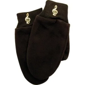 FLEECE MITTENS G CLEF BLACK SMALL / MEDIUM