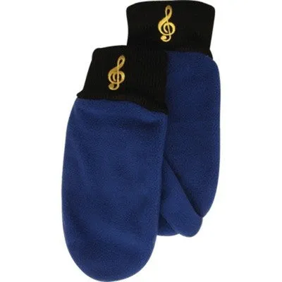FLEECE MITTENS G CLEF ROYAL BLUE MEDIUM / LARGE