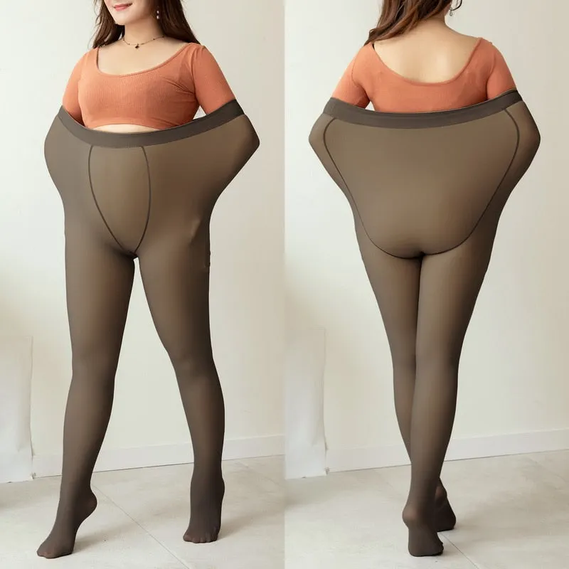 Fleece Tights Translucent Leggings