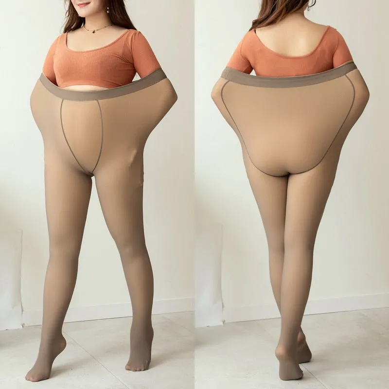 Fleece Tights Translucent Leggings
