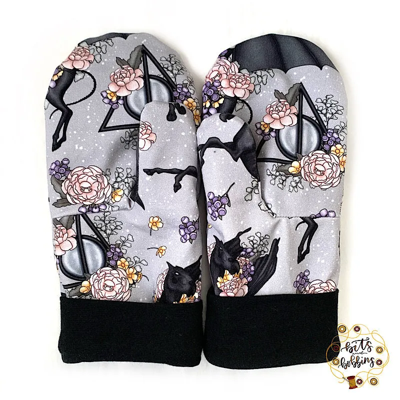 Floral Mourning Horses Mittens