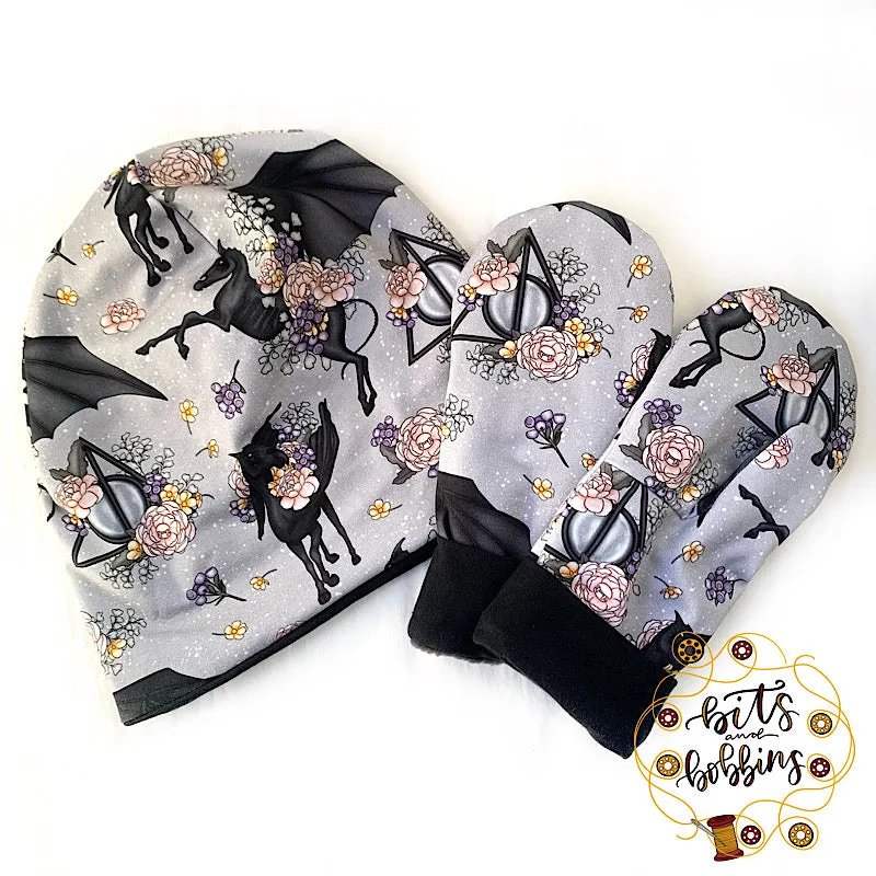 Floral Mourning Horses Mittens