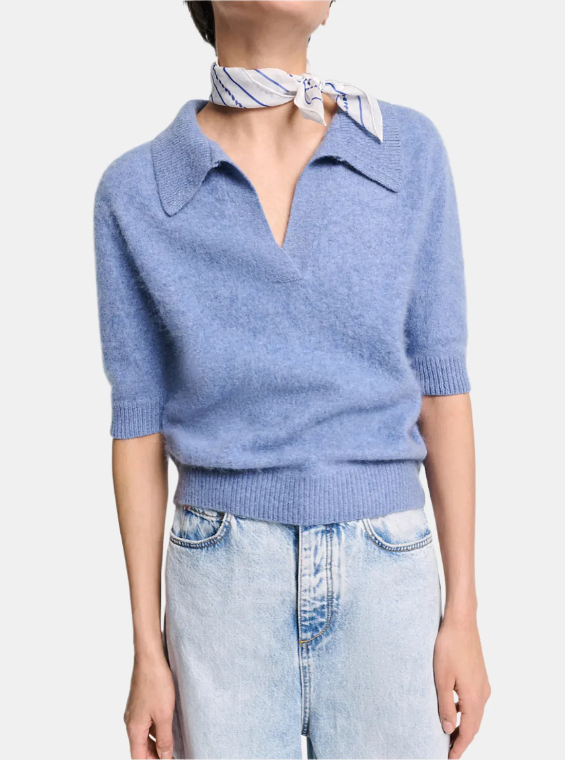 Fluffy Statements Pullover - Medium Denim Blue