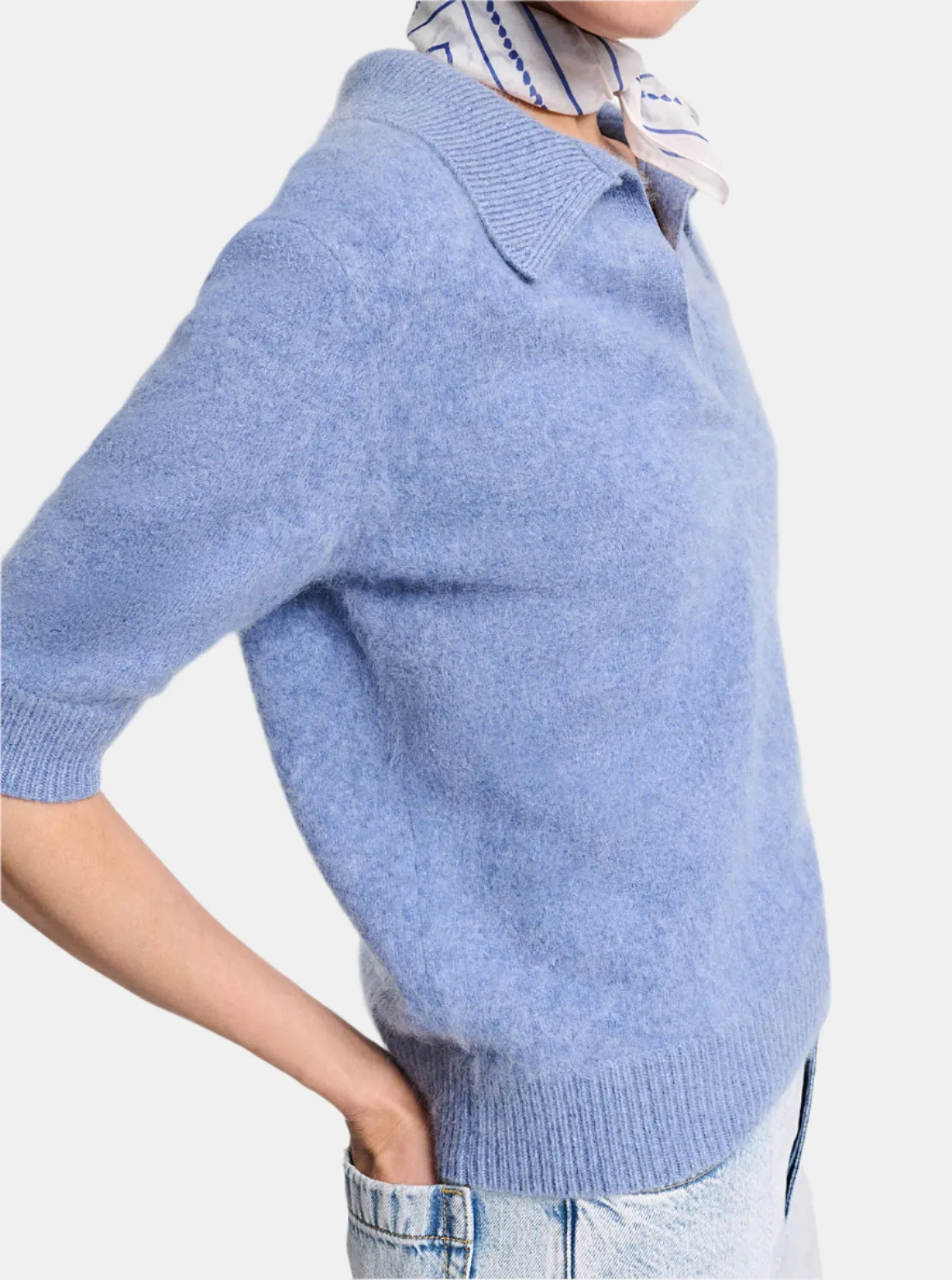 Fluffy Statements Pullover - Medium Denim Blue