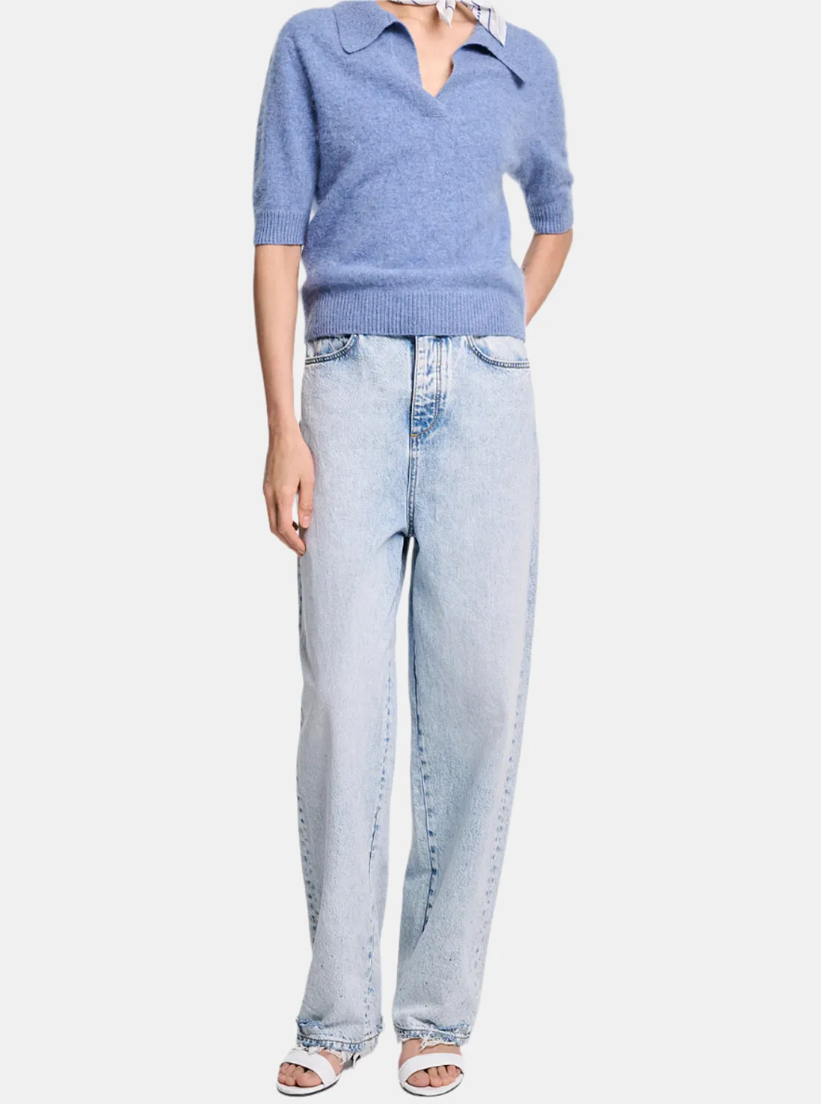 Fluffy Statements Pullover - Medium Denim Blue