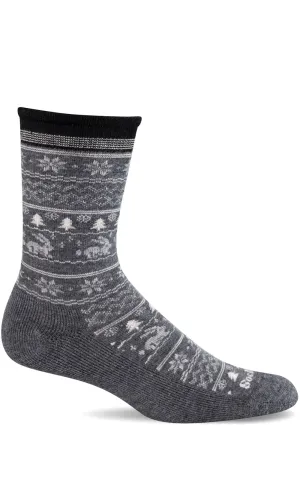 Folksy Fairisle Women - Charcoal Essential Comfort
