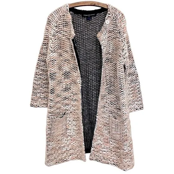 French Connection Oversized Chunky Knit Wool Sweater Coat