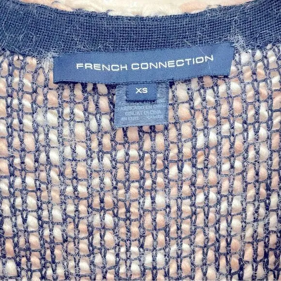 French Connection Oversized Chunky Knit Wool Sweater Coat