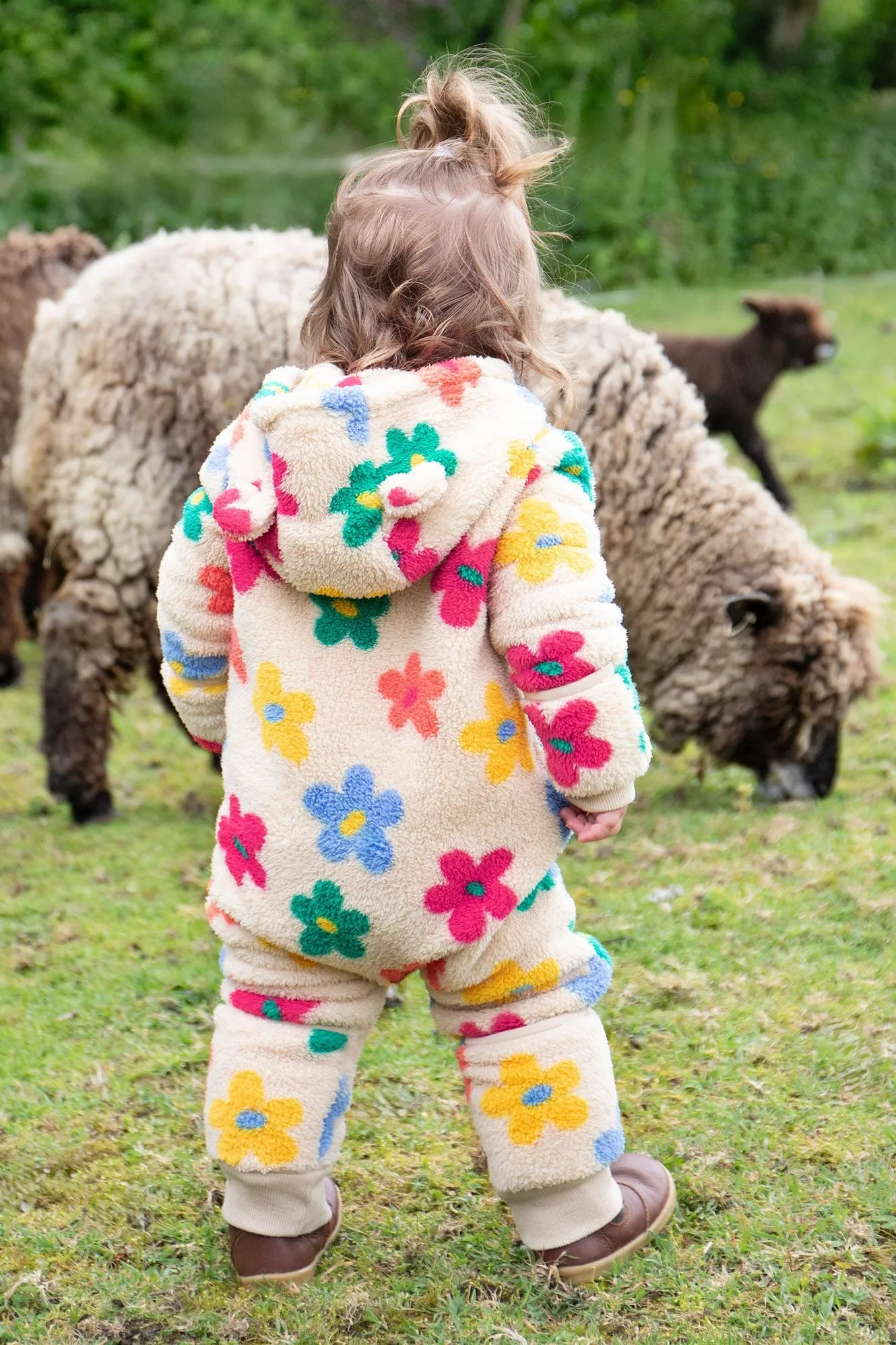 Frugi Cosy Ted Flower Pop Snugglesuit
