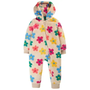 Frugi Cosy Ted Flower Pop Snugglesuit