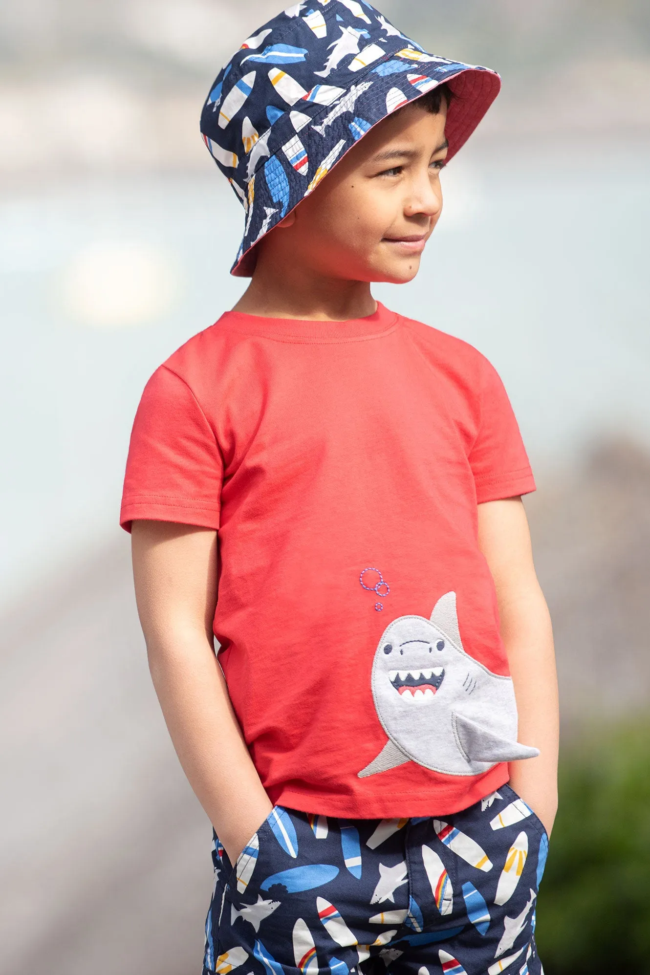 Frugi Russ Reversible Hat Surf Time