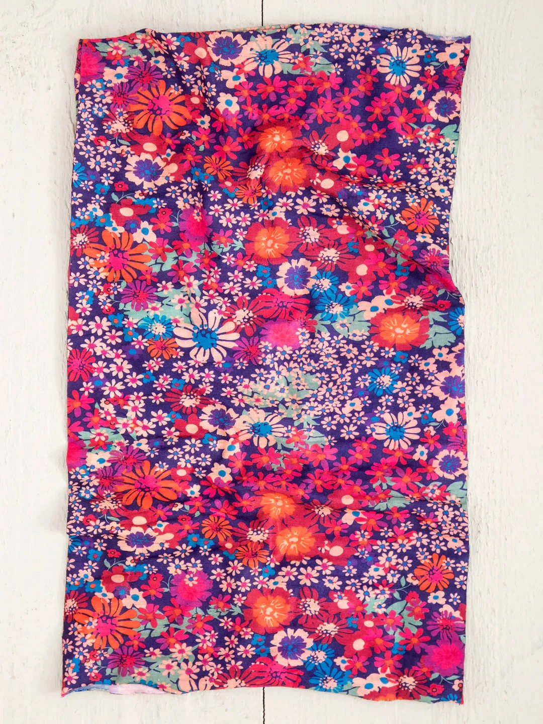 Full Boho Bandeau Headband in Dark Red Pink Floral