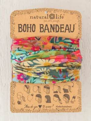 Full Boho Bandeau Headband in Wildflower Border