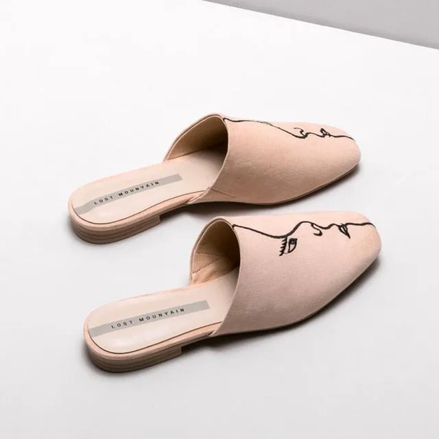 full genuine leather low-heeled women shoes high quality office ladies shoes summer women slippers women heels