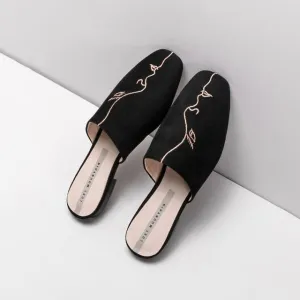 full genuine leather low-heeled women shoes high quality office ladies shoes summer women slippers women heels