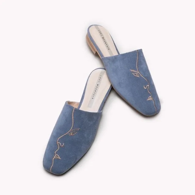 full genuine leather low-heeled women shoes high quality office ladies shoes summer women slippers women heels