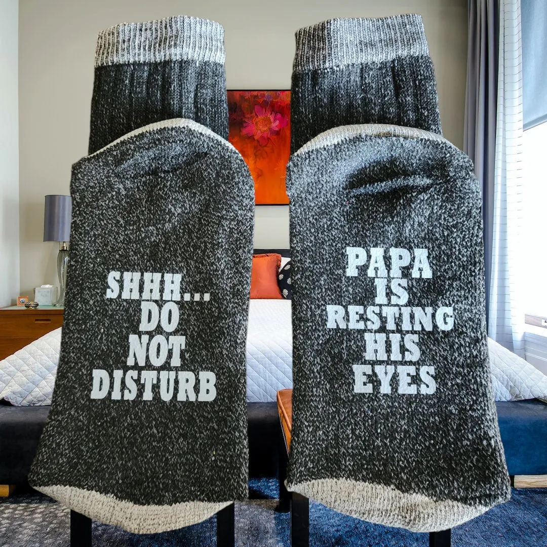 Funny Gift Dad Is Resting His Eyes Do Not Disturb Socks