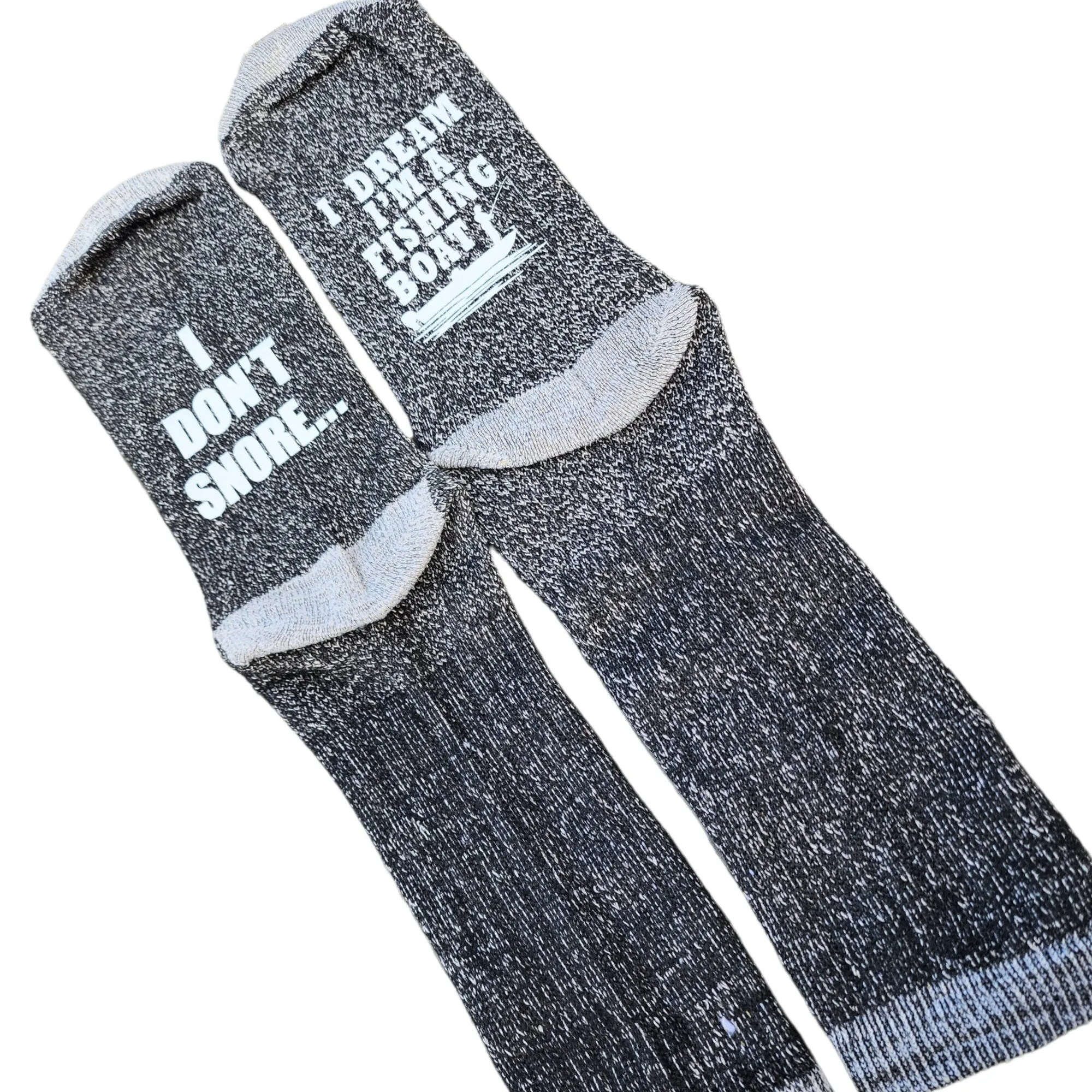 Funny Gift Socks I Don't Snore I Dream I'm a Fishing Boat
