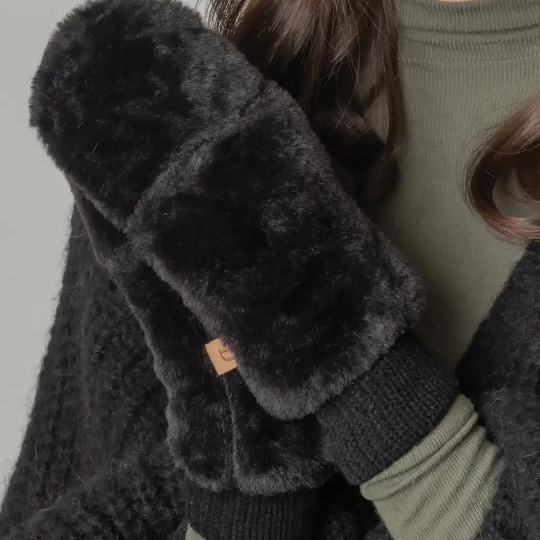 Fuzzy Mittens Black